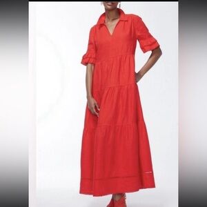 Chico's Red Linen Maxi Dress